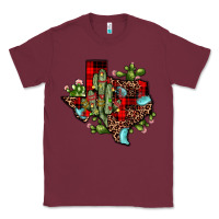 Burgundy cactus christmas texas map Classic Tee - JahusDesignShop