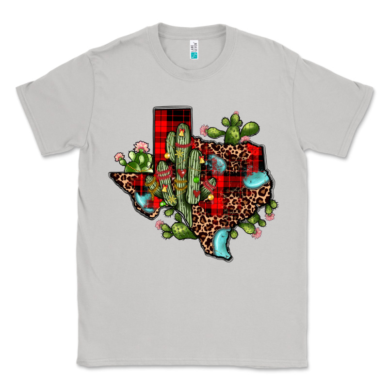 Cactus Christmas Texas Map Classic Tee by JahusDesignShop | Teevron