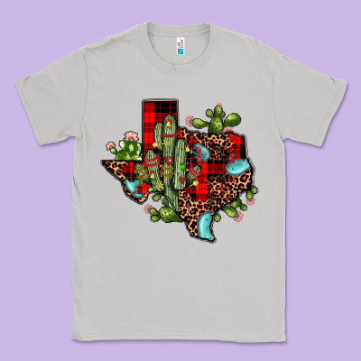 Cactus Christmas Texas Map Classic Tee Designed By Jahusdesignshop