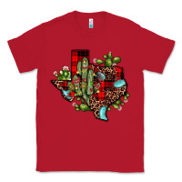 Red cactus christmas texas map Classic Tee - JahusDesignShop