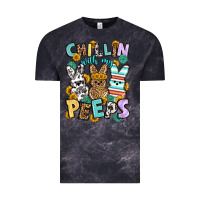 Cloud Black Chillin with my peeps Easter Vintage Tee - OliviaCreatesArt