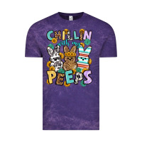 Cloud Purple Chillin with my peeps Easter Vintage Tee - OliviaCreatesArt