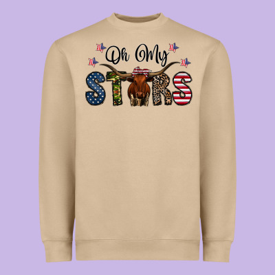 Oh My Stars Heavyweight Sweatshirt Designed By Cowhidedigitalart