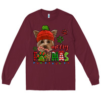 Burgundy merry pawmas christmas yorkie Long Sleeve Tee - Jasminsmagicworld