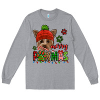 Heather Grey merry pawmas christmas yorkie Long Sleeve Tee - Jasminsmagicworld
