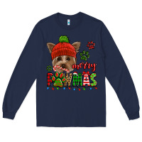 Navy merry pawmas christmas yorkie Long Sleeve Tee - Jasminsmagicworld