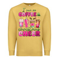 Antique Gold i run on coffee and christmas cheer Premium Sweatshirt - MaliasSmallBusiness