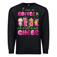 Black i run on coffee and christmas cheer Premium Sweatshirt - MaliasSmallBusiness
