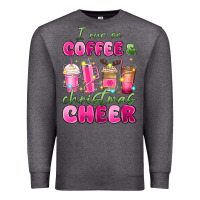 Charcoal Heather i run on coffee and christmas cheer Premium Sweatshirt - MaliasSmallBusiness