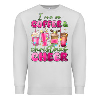 Dove Grey i run on coffee and christmas cheer Premium Sweatshirt - MaliasSmallBusiness