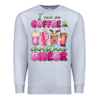 Heather Grey i run on coffee and christmas cheer Premium Sweatshirt - MaliasSmallBusiness