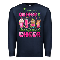 Navy i run on coffee and christmas cheer Premium Sweatshirt - MaliasSmallBusiness