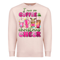Pale Pink i run on coffee and christmas cheer Premium Sweatshirt - MaliasSmallBusiness