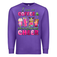 Purple i run on coffee and christmas cheer Premium Sweatshirt - MaliasSmallBusiness
