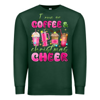 Sports Green i run on coffee and christmas cheer Premium Sweatshirt - MaliasSmallBusiness