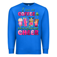 True Royal i run on coffee and christmas cheer Premium Sweatshirt - MaliasSmallBusiness