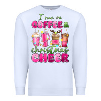 White i run on coffee and christmas cheer Premium Sweatshirt - MaliasSmallBusiness