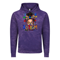 Cloud Purple autism mom afro messy bun Vintage Hoodie - texasbilliewilder