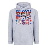Heather Grey party in the usa Heavyweight Hoodie - NancyCooperArtShop