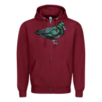 Burgundy East İndie Duck Zipper Hoodie - LillyAllenDesigns