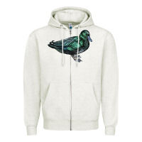 Oatmeal Heather East İndie Duck Zipper Hoodie - LillyAllenDesigns
