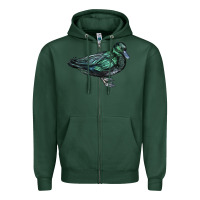 Sports Green East İndie Duck Zipper Hoodie - LillyAllenDesigns