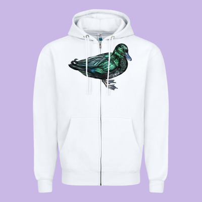 East İndie Duck Zipper Hoodie Designed By Lillyallendesigns