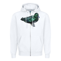 White East İndie Duck Zipper Hoodie - LillyAllenDesigns