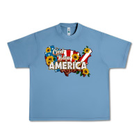 Pebble Blue god bless america Urban Heavy Tee - HRA Design Shop