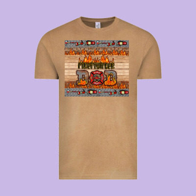 Firefighter Dad Vintage Tee Designed By Hra Design Shop