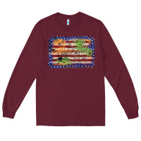 Burgundy American flag halloween background Long Sleeve Tee - JahusDesignShop