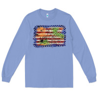 Colony Blue American flag halloween background Long Sleeve Tee - JahusDesignShop