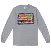 Heather Grey American flag halloween background Long Sleeve Tee - JahusDesignShop