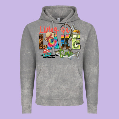 Living On Lake Time Vintage Hoodie Designed By Zillion Design Studio