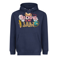 Navy teaching is my jam teacher school Heavyweight Hoodie - NancyCooperArtShop