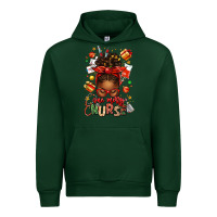 Forest Green one merry nurse afro messy bun Urban Hoodie - texasbilliewilder