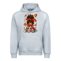 Heather Grey one merry nurse afro messy bun Urban Hoodie - texasbilliewilder