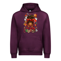 Mauve Wine one merry nurse afro messy bun Urban Hoodie - texasbilliewilder