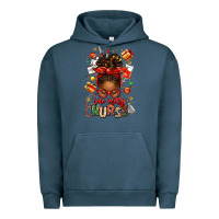 Pigment Midnight Navy one merry nurse afro messy bun Urban Hoodie - texasbilliewilder