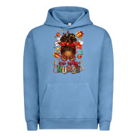 Pigment Pebble Blue one merry nurse afro messy bun Urban Hoodie - texasbilliewilder