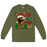 Army Green merry pawmas christmas german shepherd Long Sleeve Tee - Jasminsmagicworld