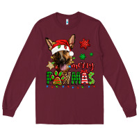 Burgundy merry pawmas christmas german shepherd Long Sleeve Tee - Jasminsmagicworld