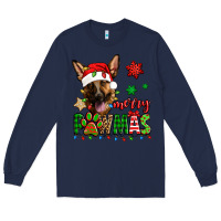 Navy merry pawmas christmas german shepherd Long Sleeve Tee - Jasminsmagicworld
