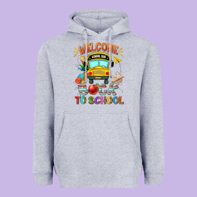 Welcome Back To School With School Bus Heavyweight Hoodie Designed By Nancycooperartshop