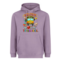 Lavender welcome back to school with school bus Heavyweight Hoodie - NancyCooperArtShop