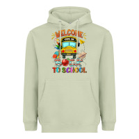 Matcha welcome back to school with school bus Heavyweight Hoodie - NancyCooperArtShop