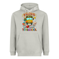 Moon Dust welcome back to school with school bus Heavyweight Hoodie - NancyCooperArtShop