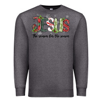 Charcoal Heather jesus the reason for the season Premium Sweatshirt - MaliasSmallBusiness