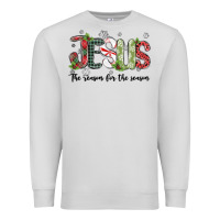 Dove Grey jesus the reason for the season Premium Sweatshirt - MaliasSmallBusiness