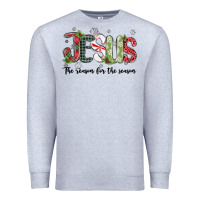 Heather Grey jesus the reason for the season Premium Sweatshirt - MaliasSmallBusiness